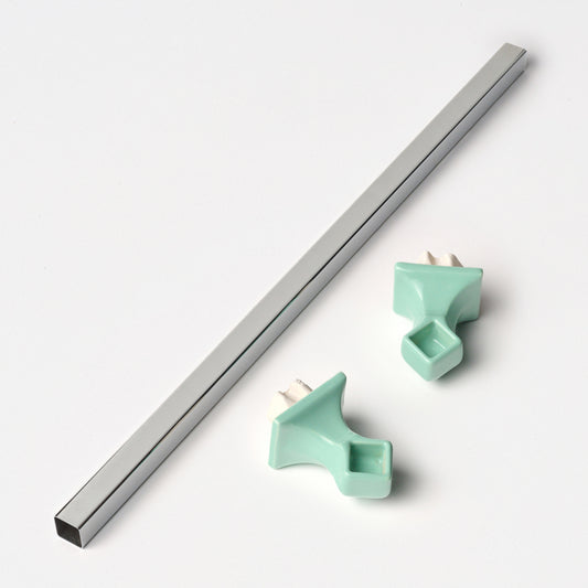 Classic 1950s Sylvan Green Towel Bar & Posts Set