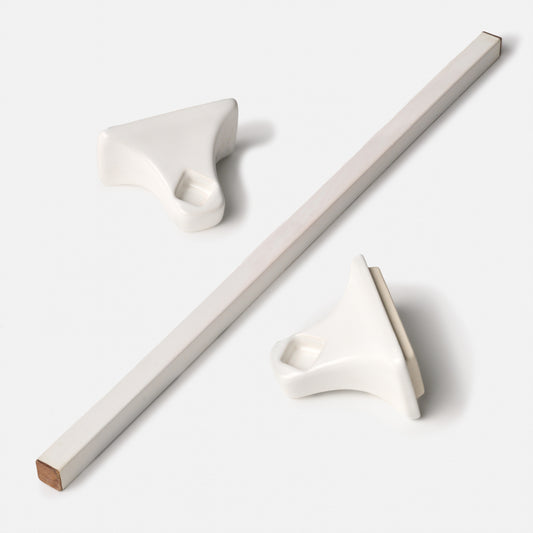 Vintage White Towel Bar Posts 