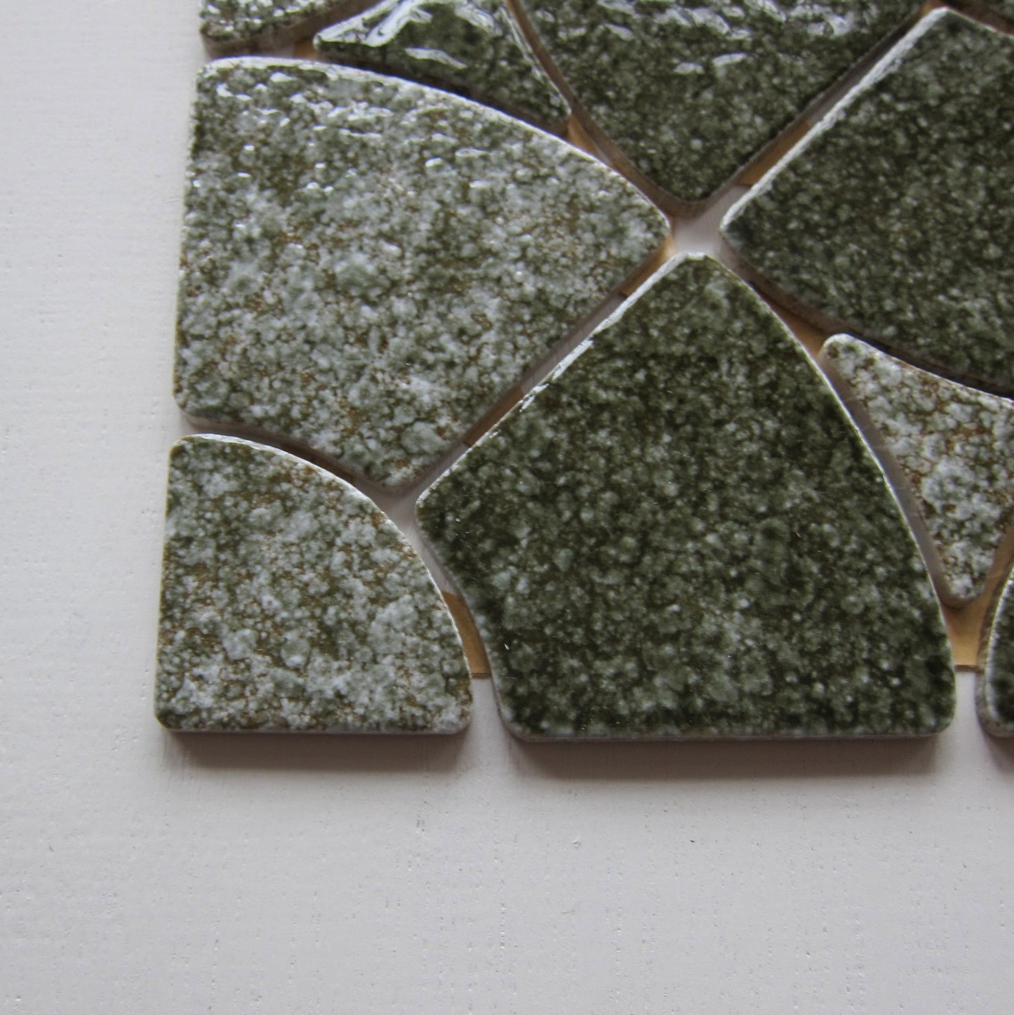 Vintage Japanese 1970s Green Ceramic Floor or Wall Tile, 26 Sq Ft Lot - Set of 19, 52 Sq Ft Available