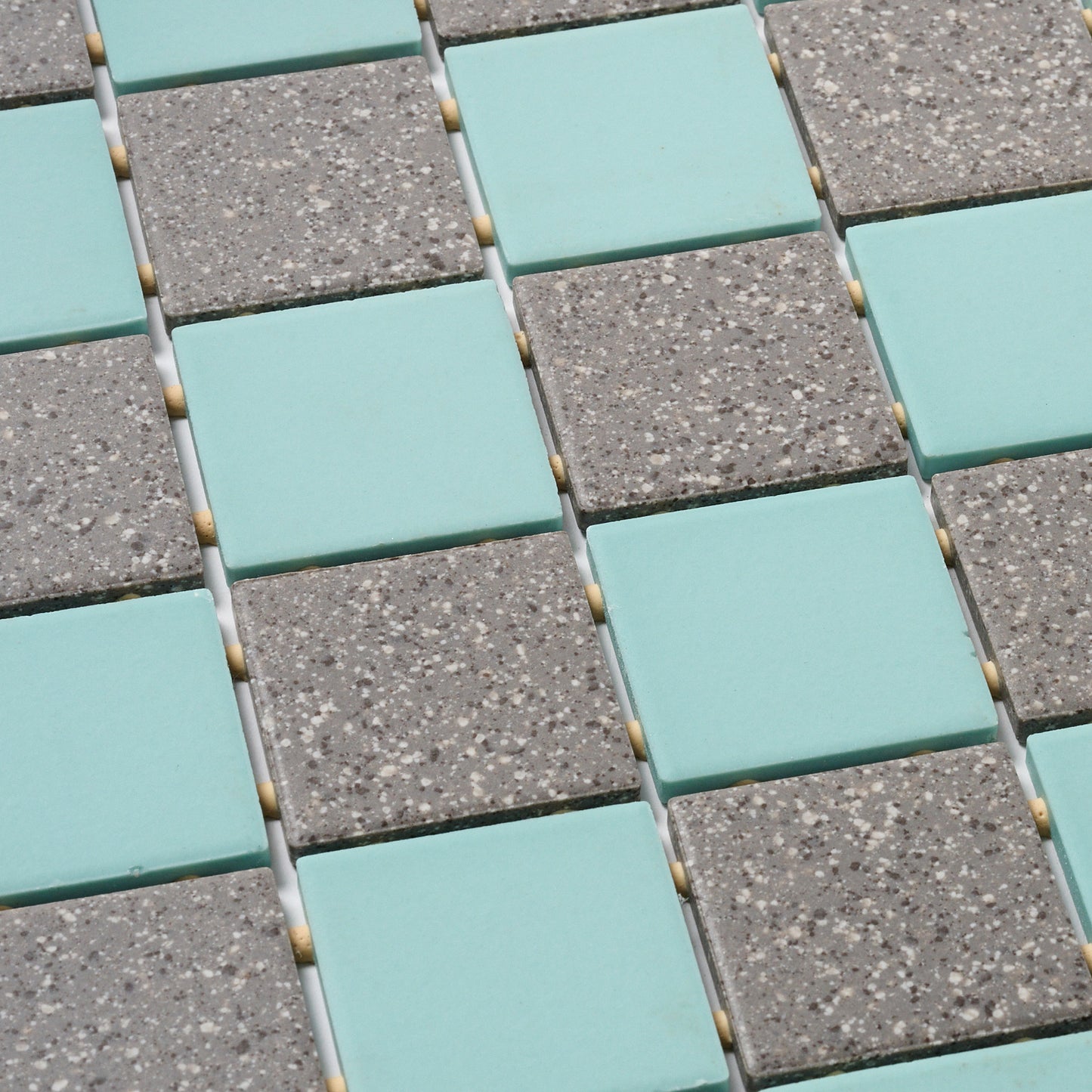 1990s Daltile Turquoise & Grey Floor Tile, 16 Sq Ft Available