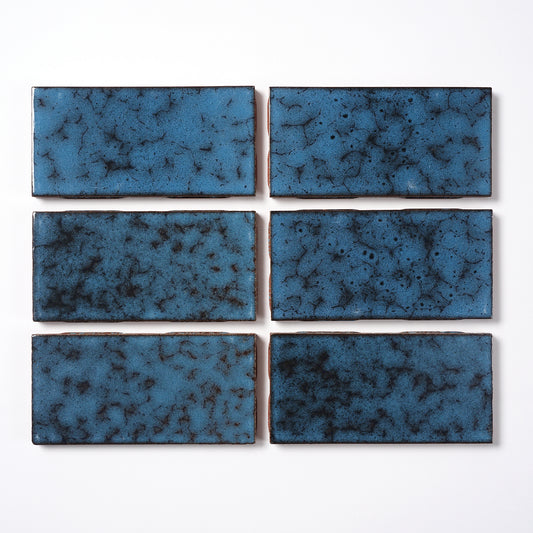 1980s American Olean Blue Glazed Wall Tile, 10 Sq Ft Lot - 80 Piece Set, 70 Sq Ft Available