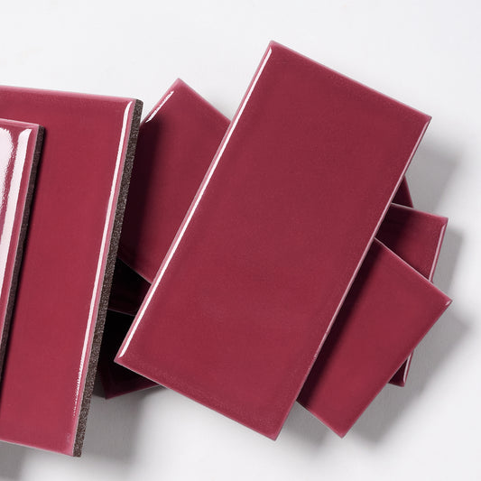 1950s Romany Burgundy Wall Tile, 1140 Sq Ft Available - 10 Sq Ft Per Box