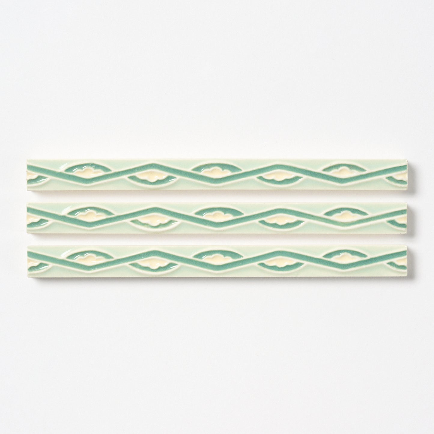 1920s The Mosaic Tile Company Green & Yellow Trim Tile