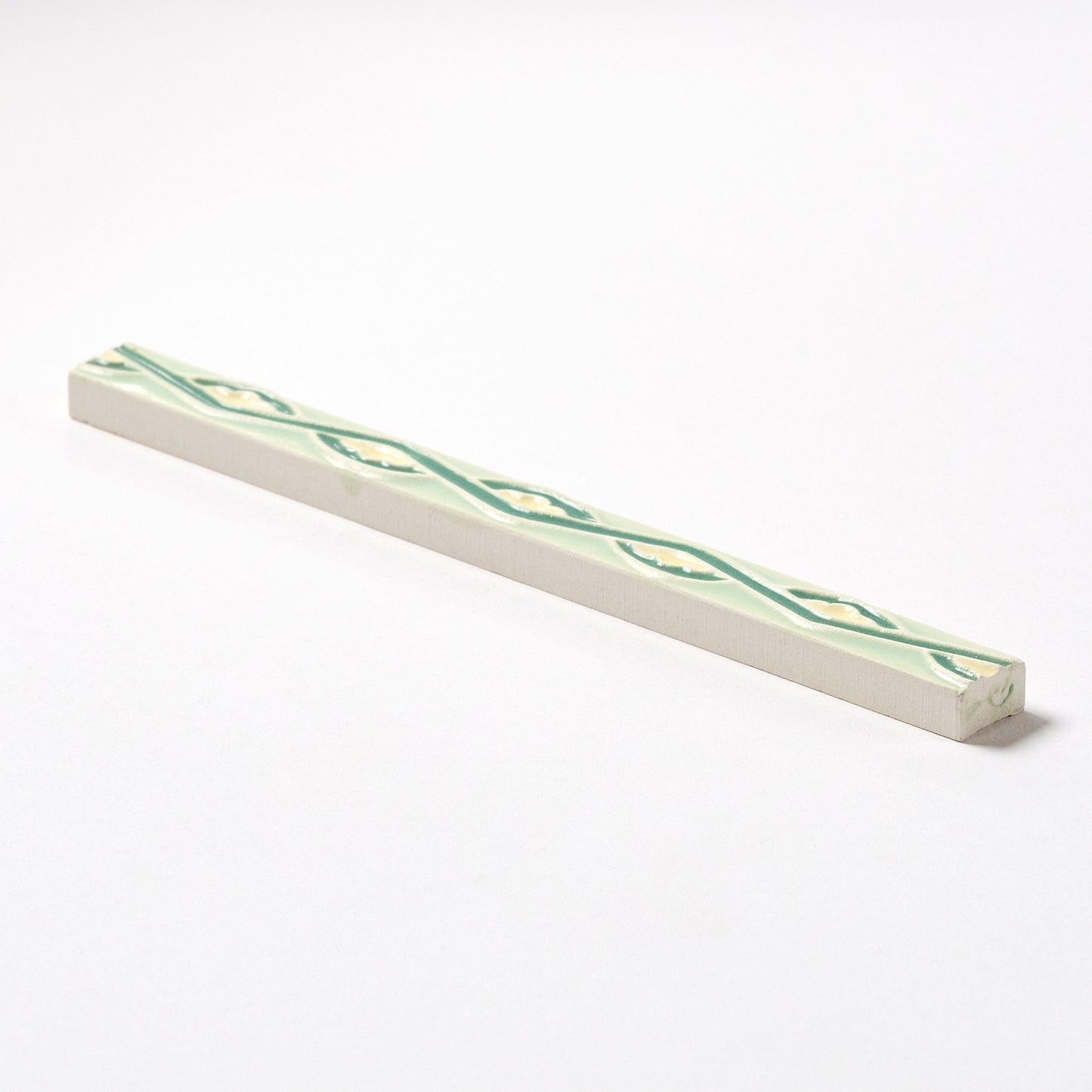 1920s The Mosaic Tile Company Green & Yellow Trim Tile