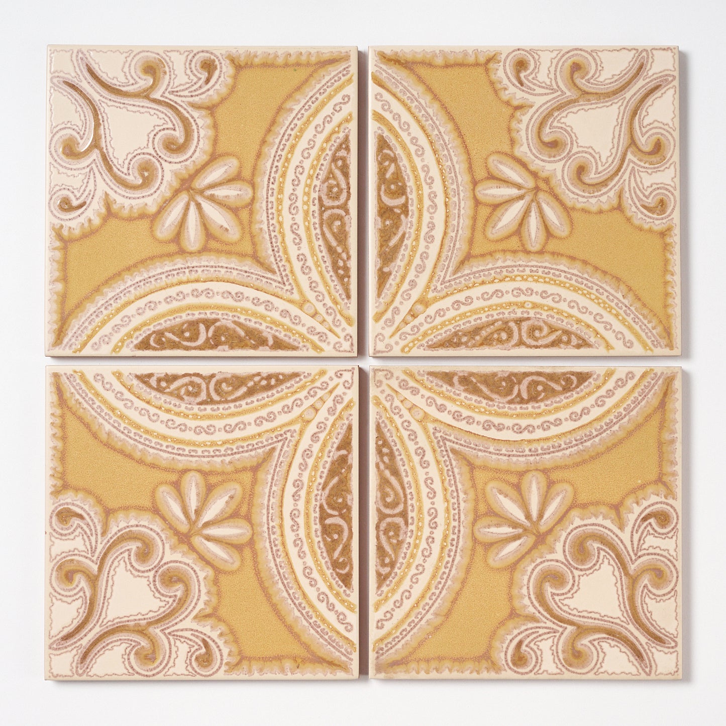 Vintage 1970s Italian Yellow Glazed Terracotta Floor Tile, 24 Sq Ft Available - 12 Sq Ft Per Box