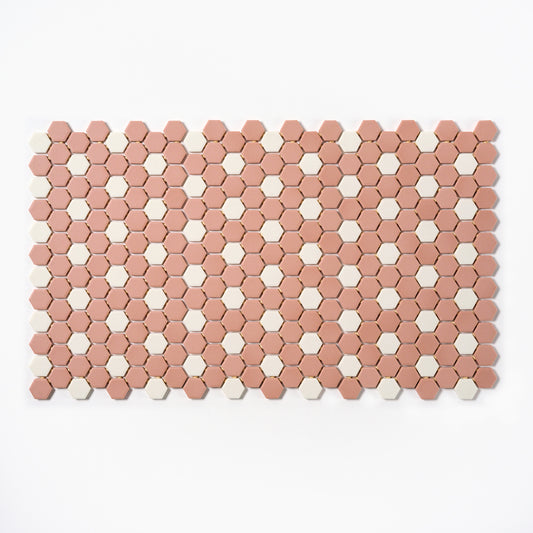 1980s American Olean 1" Hex Dusty Rose Floor Tile, 220 Sq Ft Available -  20 Sq Ft Per Box