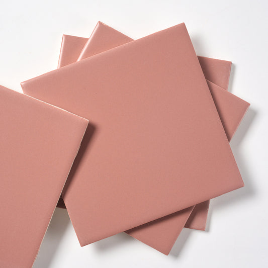 1990s American Olean Coral Matte Wall Tile, 12.5 Sq Ft Lot - 50 Piece Set, 50 Sq Ft Available