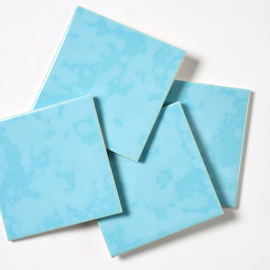French Desvres 1970s Blue Cloud Wall Tile