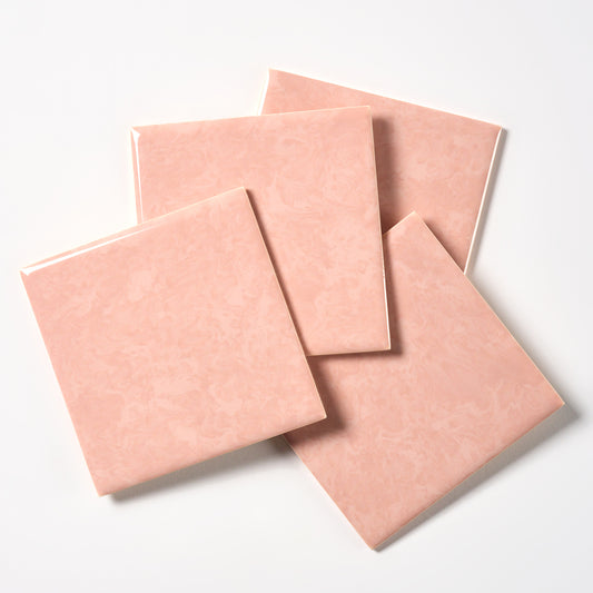 Villeroy & Boch 1970s Pink Swirl Wall Tile