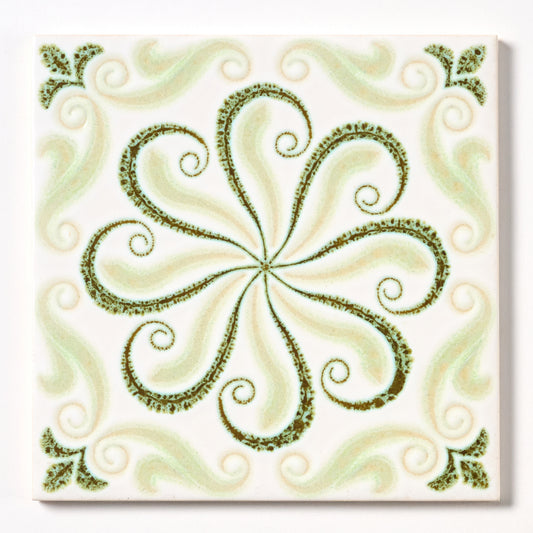 Vintage Laufen 1970s Green Swirl Wall Tile, 84 Sq Ft Available - 21 Sq Ft Per Box