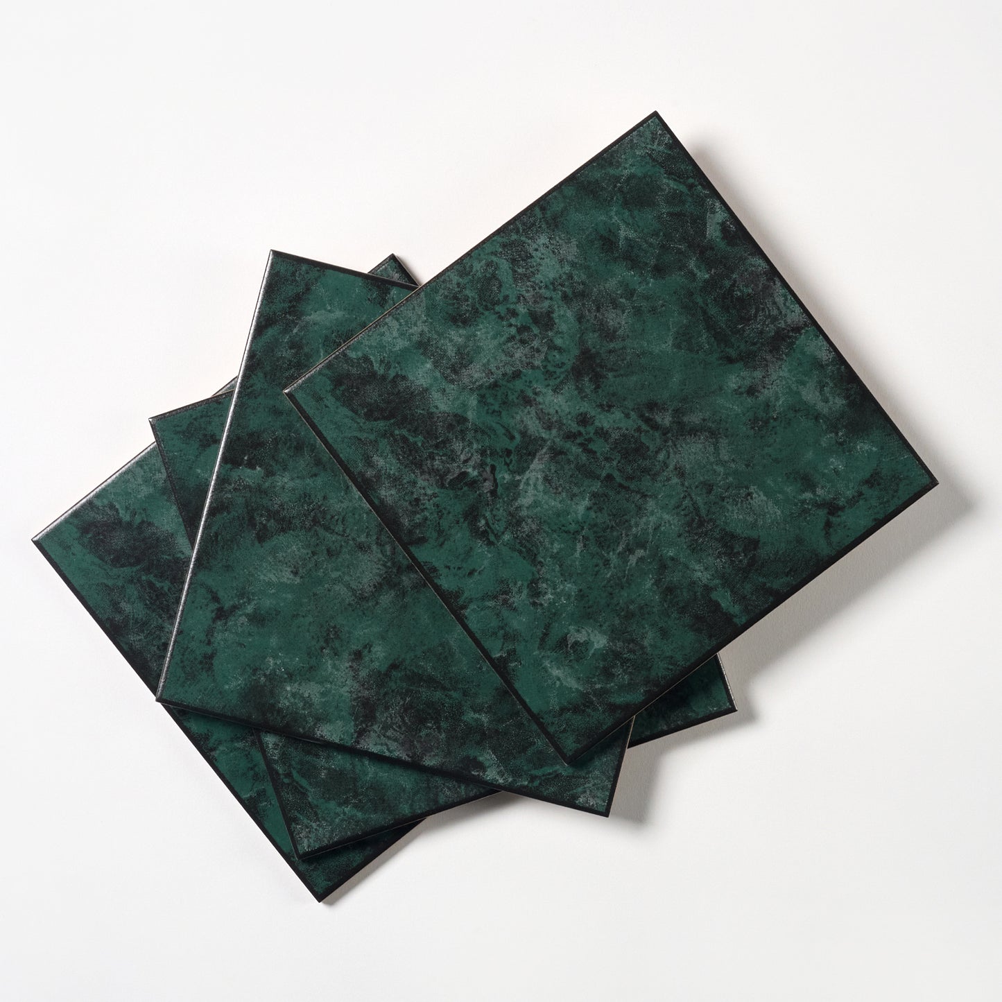 1980s Italian Marbled Green Matte Floor Tile, 1,091 Sq Ft Available - 16.79 Sq Ft Per Box