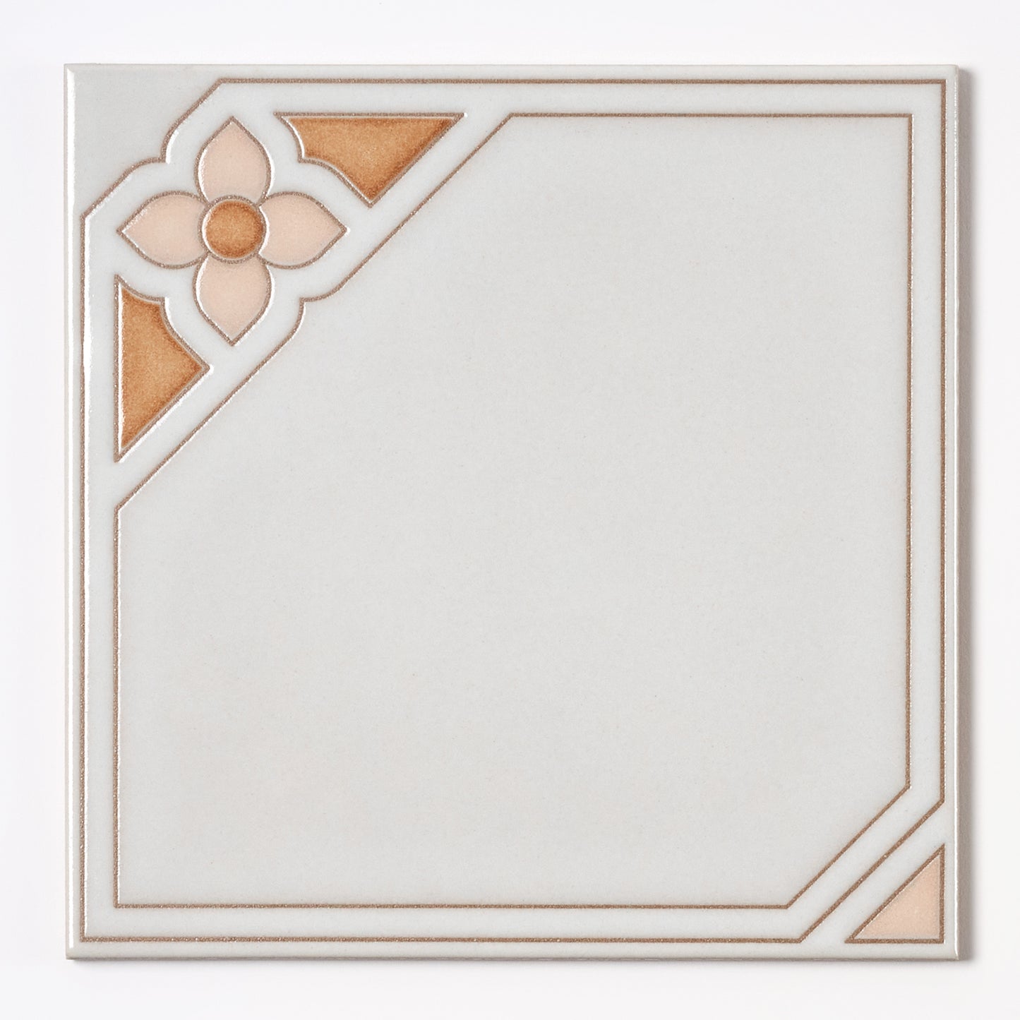1980s "Salmon Tuscan" Italian Floral Floor Tile, 684 Sq Ft Available - 18 Sq Ft Per Box