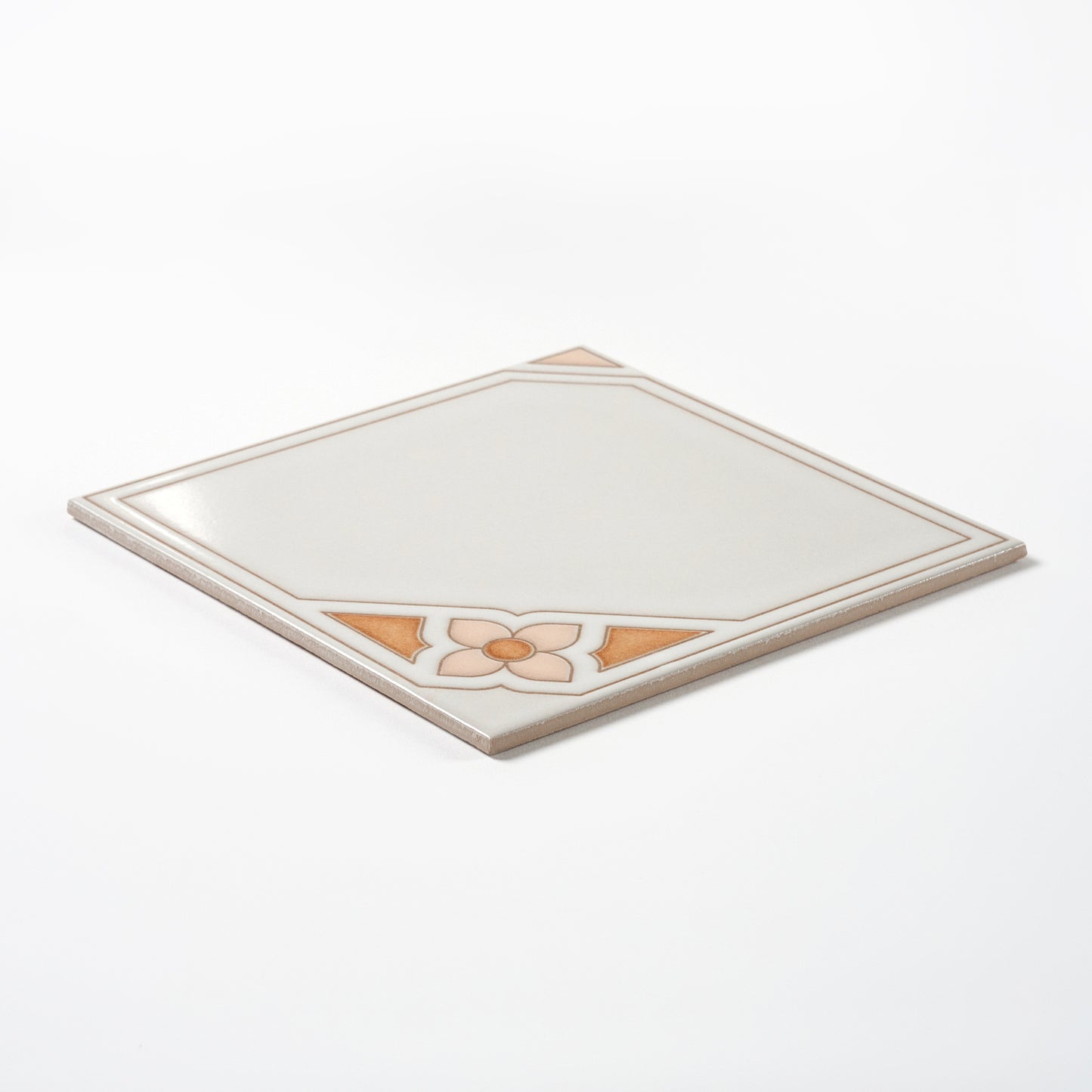 1980s "Salmon Tuscan" Italian Floral Floor Tile, 684 Sq Ft Available - 18 Sq Ft Per Box