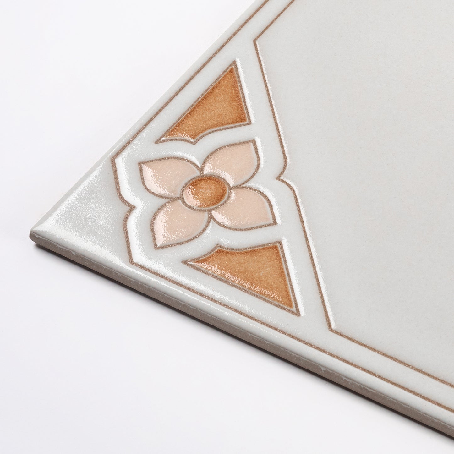1980s "Salmon Tuscan" Italian Floral Floor Tile, 684 Sq Ft Available - 18 Sq Ft Per Box