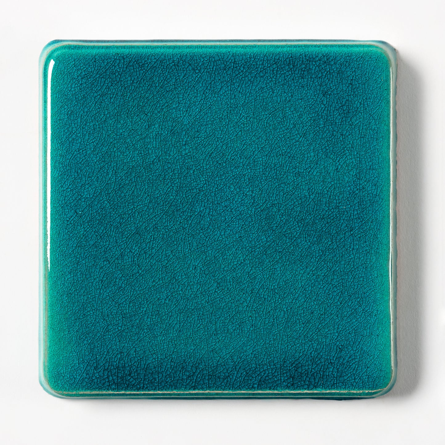 1980s Vintage Italian Teal Majolica Wall Tile, 42 Sq Ft Available - 10.5 Sq Ft Per Box