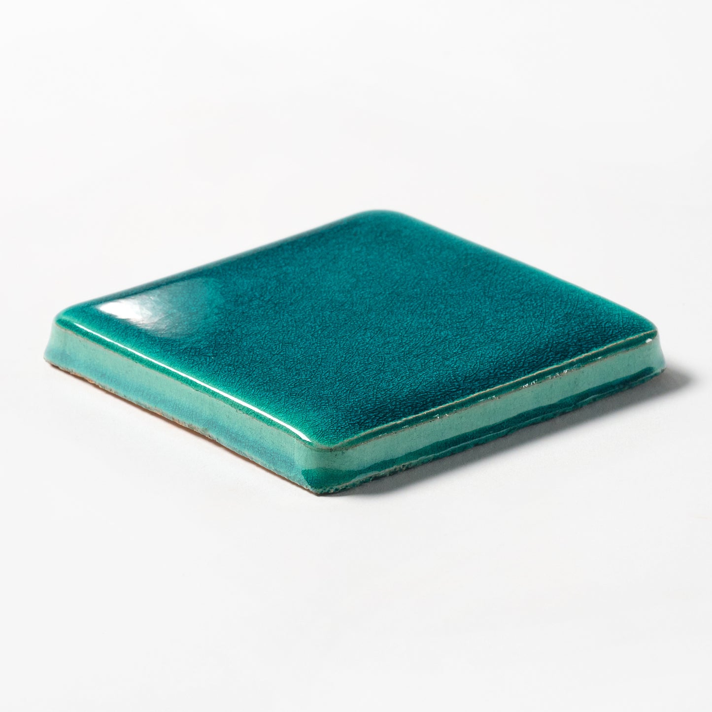 1980s Vintage Italian Teal Majolica Wall Tile, 42 Sq Ft Available - 10.5 Sq Ft Per Box