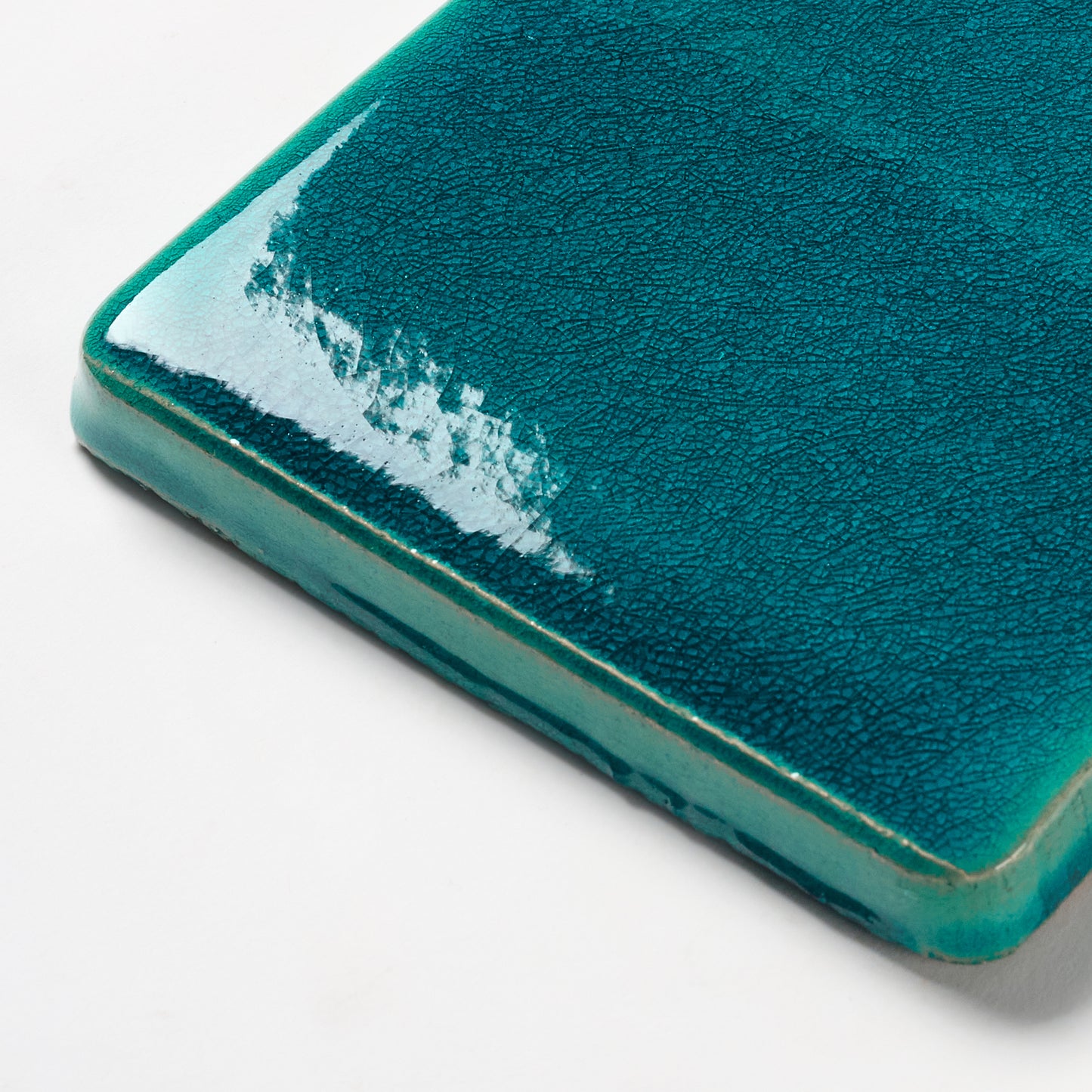 1980s Vintage Italian Teal Majolica Wall Tile, 42 Sq Ft Available - 10.5 Sq Ft Per Box