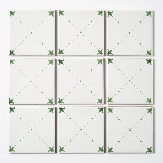 1980s Vintage Italian Green Provincial Tile, 30 Sq Ft Available - 15 Sq Ft Per Box