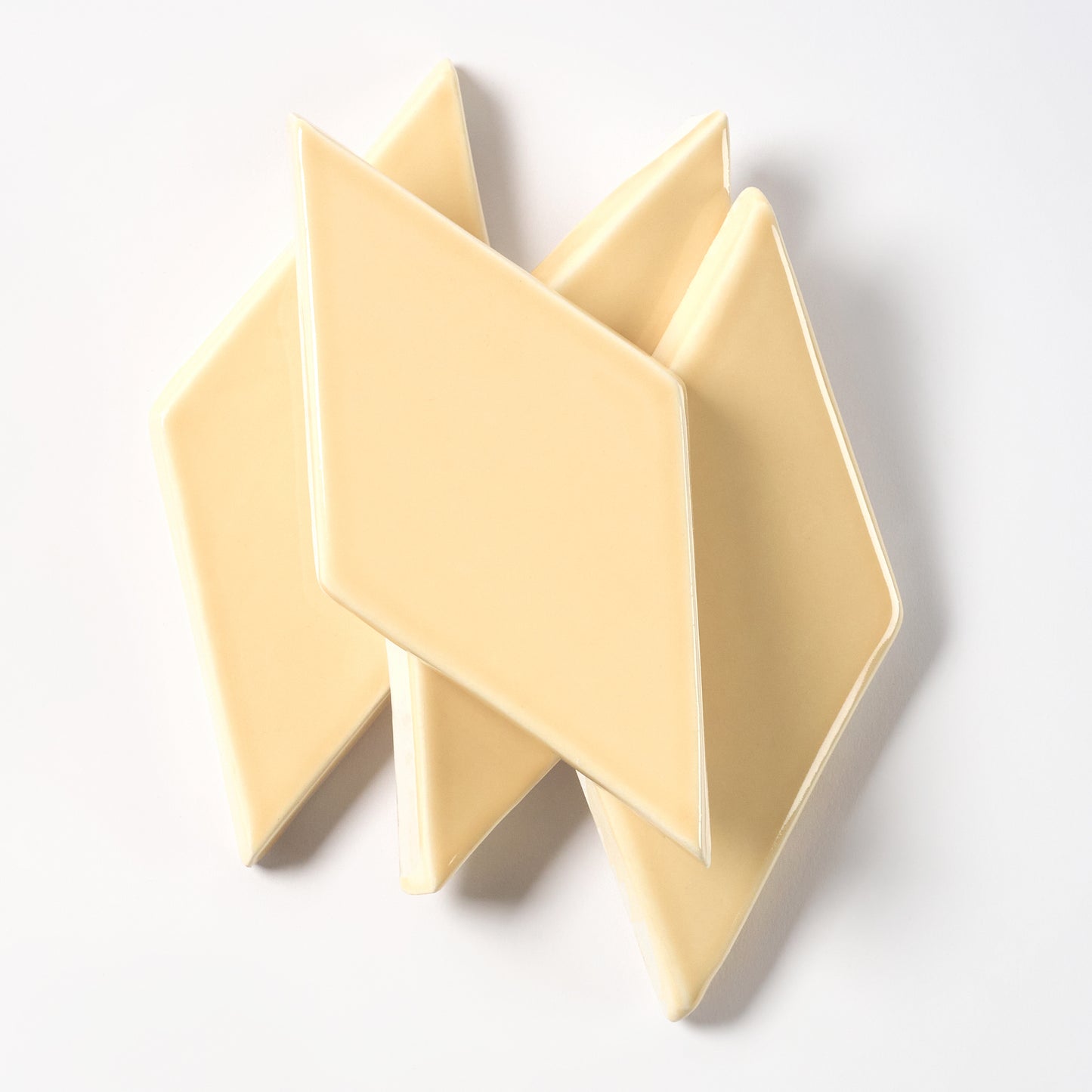 Vintage 1990s Mexican Lemon Custard Harlequin Tile