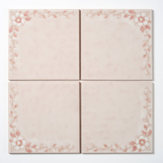 1980s "Io Cana" Italian Floral Floor Tile, 532 Sq Ft Available - 14 Sq Ft Per Box