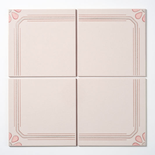 1980s "Rhode Island" Italian Floral Floor Tile, 180 Sq Ft Available - 18 Sq Ft Per Box