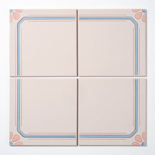 1980s "Massachusetts" Italian Floral Floor Tile, 864 Sq Ft Available - 18 Sq Ft Per Box