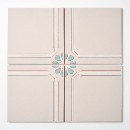 1980s "Connecticut" Italian Floral Floor Tile, 1116 Sq Ft Available - 18 Sq Ft Per Box