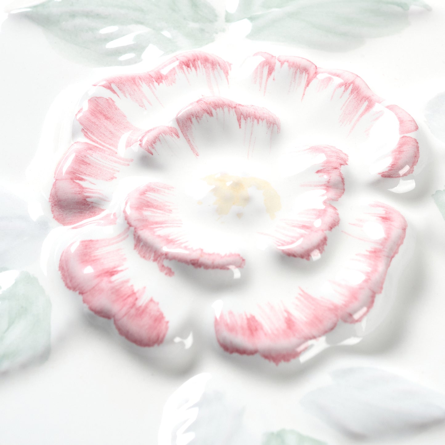 1980s Vintage Italian Raised Pink Rose Tile, 12 Sq Ft Available