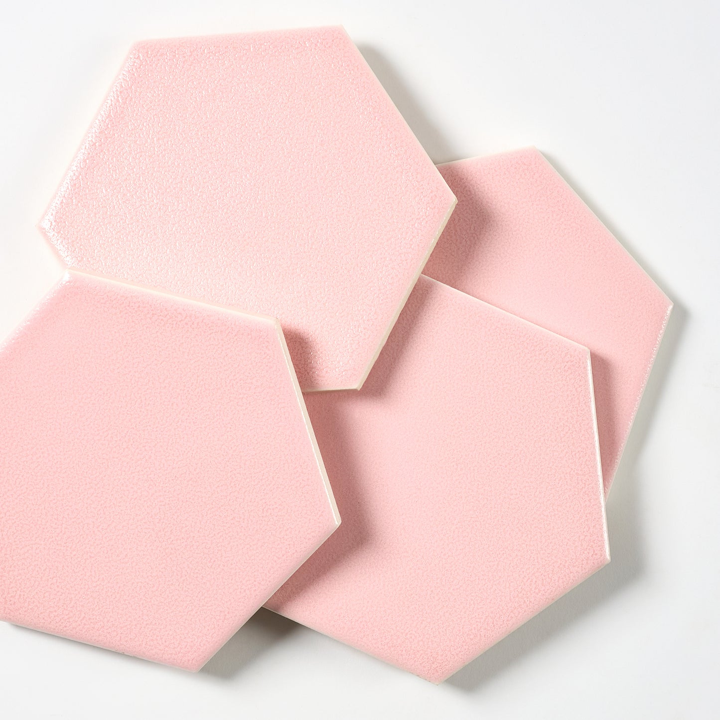 1960s Textured Pink Hex Wall Tile, 6 Sq Ft Available