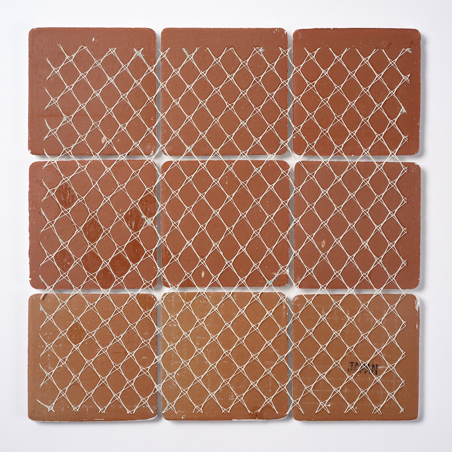 1980s Walter Zanger White Glazed Ceramic Genoux Floor Tile, 14 Sq Ft Lot - 13 Piece Set, 70 Sq Ft Available