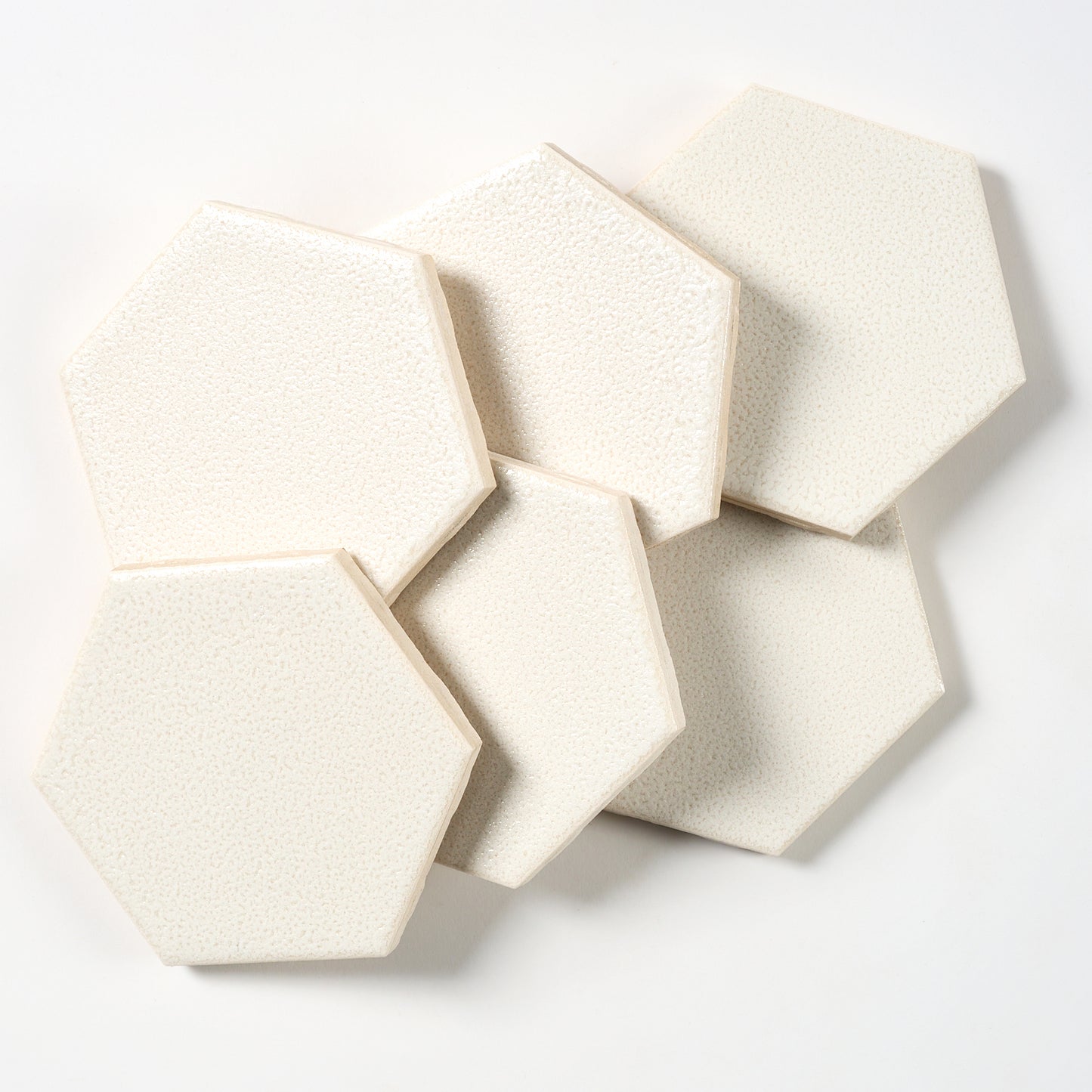 1960s Mid State Crystalline White Hex Wall Tile, 7.5 Sq Ft Available