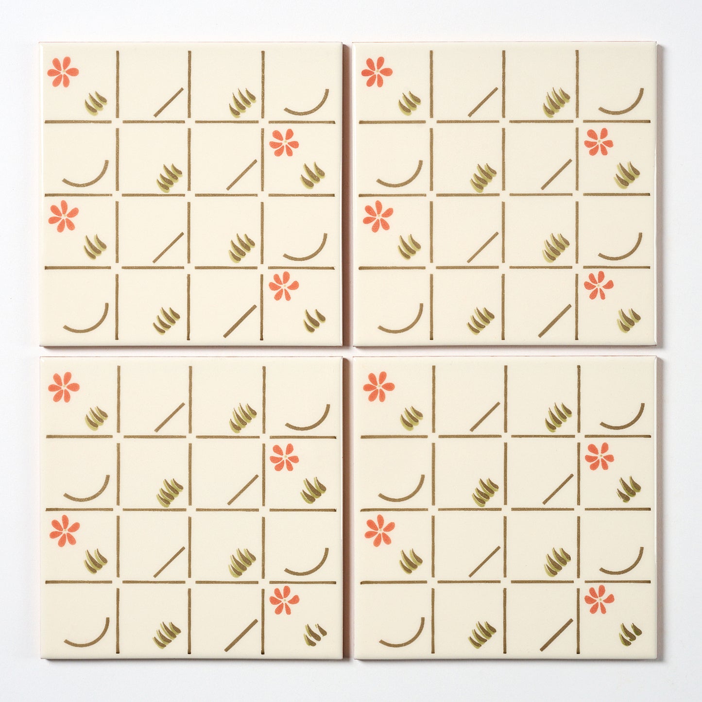 1970s Vintage Italian Neo Art Deco Wall Tile, 324 Sq Ft Available - 18 Sq Ft Per Box