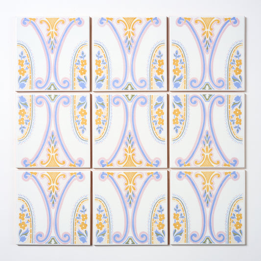 1970s Vintage Italian Rococo Revival Wall Tile, 324 Sq Ft Available - 18 Sq Ft Per Box