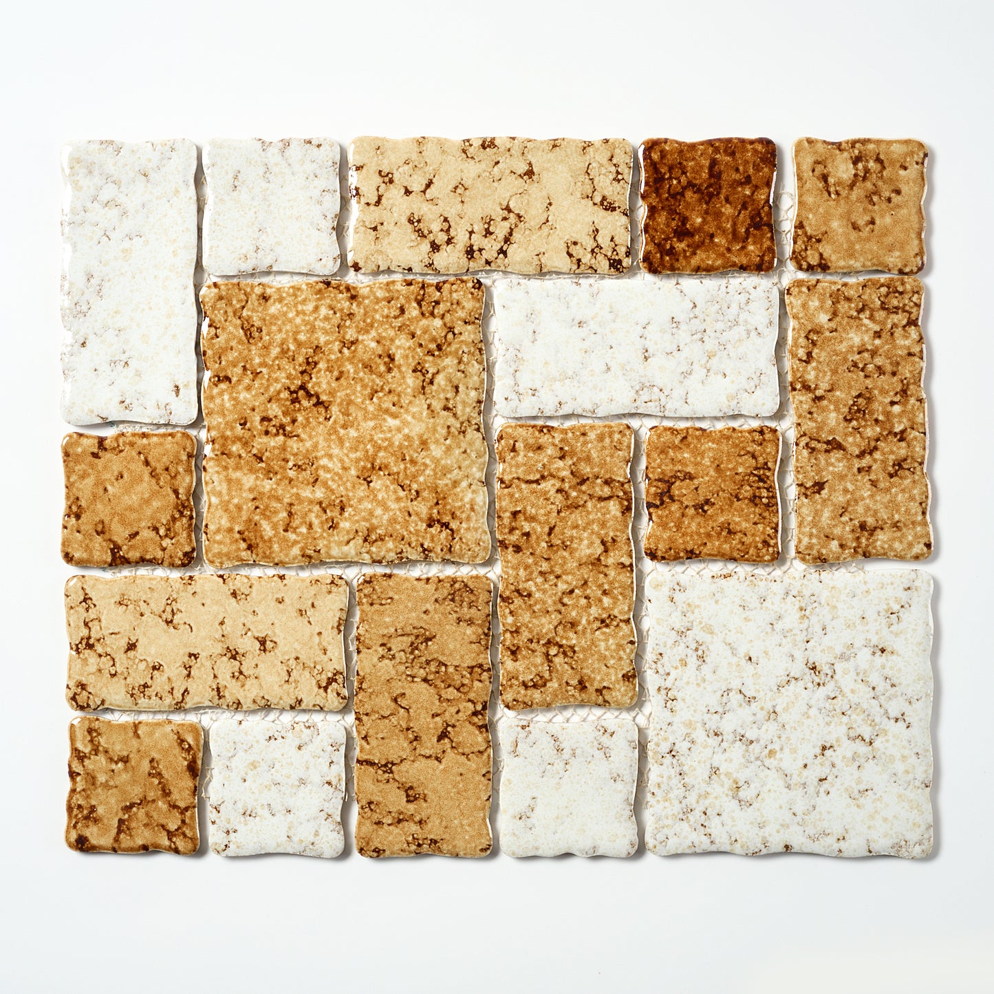 Vintage Light Brown Rectangle Japanese 1960s Wall Tile, 5 Sq Ft Available