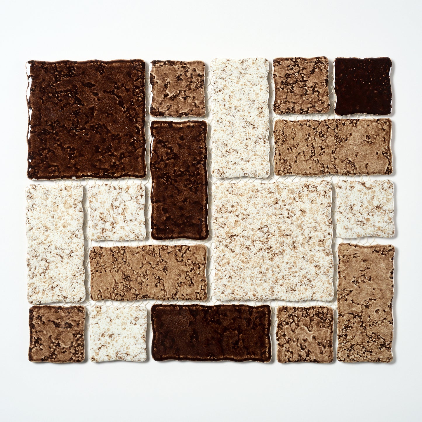 Vintage Brown Rectangle Japanese 1960s Wall Tile, 15 Sq Ft Available