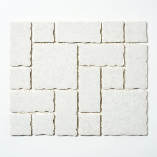Vintage White Rectangle Japanese 1960s Wall Tile, 9 Sq Ft Available