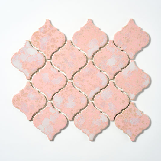 Vintage Pink Iridescent Japanese 1960s Wall Tile, 19 Sq Ft Available