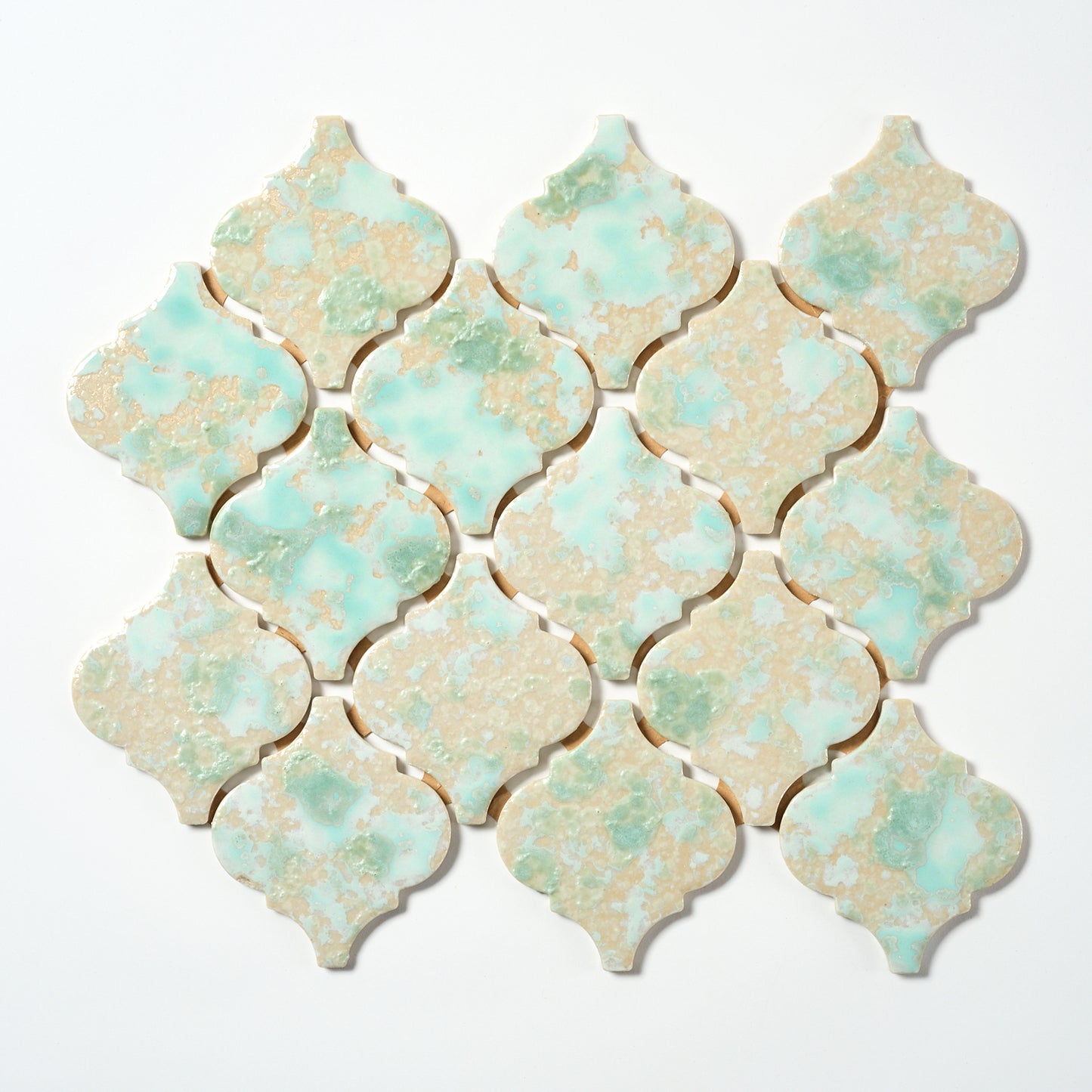 Vintage Green Iridescent Japanese 1960s Wall Tile, 9 Sq Ft Available