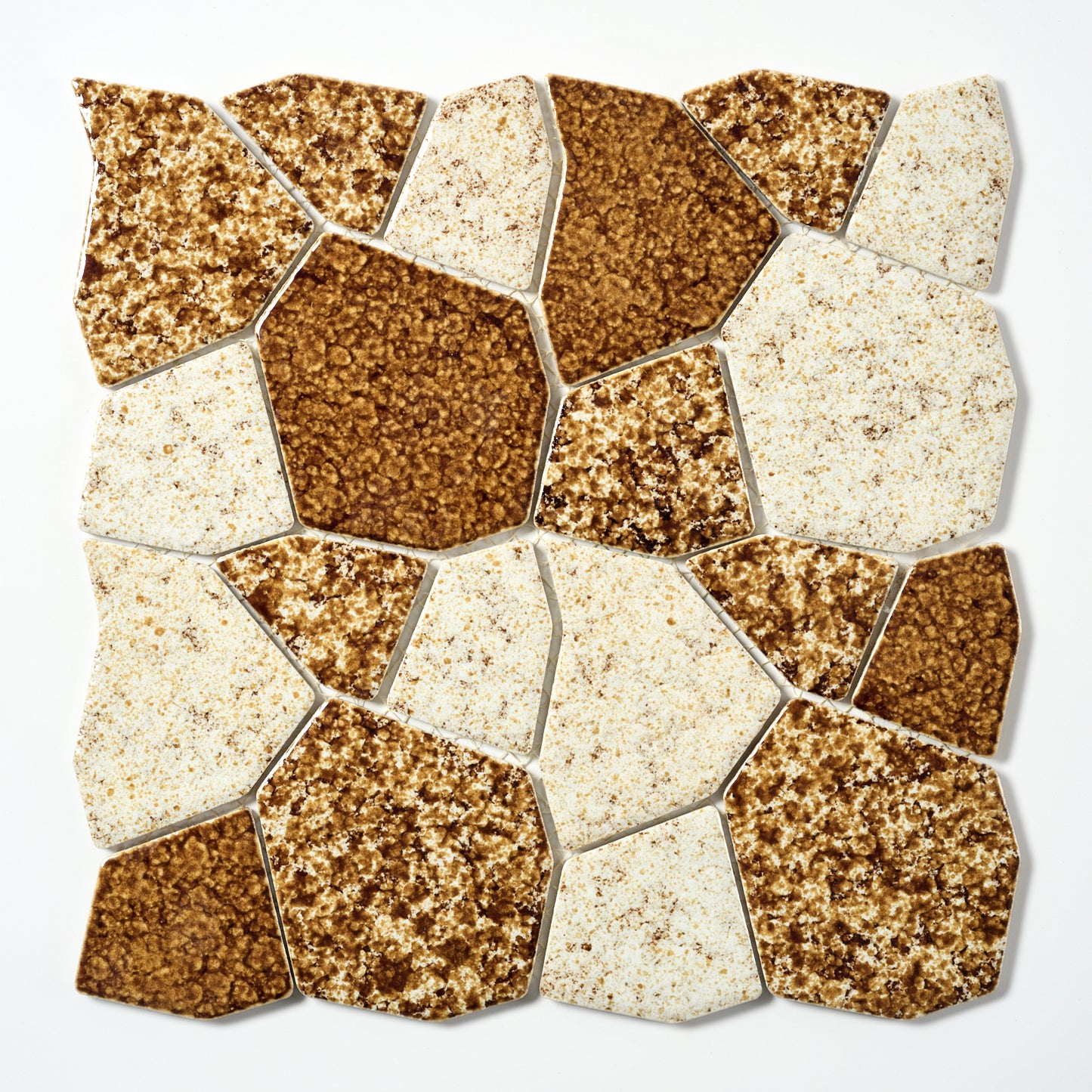 Vintage Brown Block Random Japanese 1960s Wall Tile, 6 Sq Ft Available