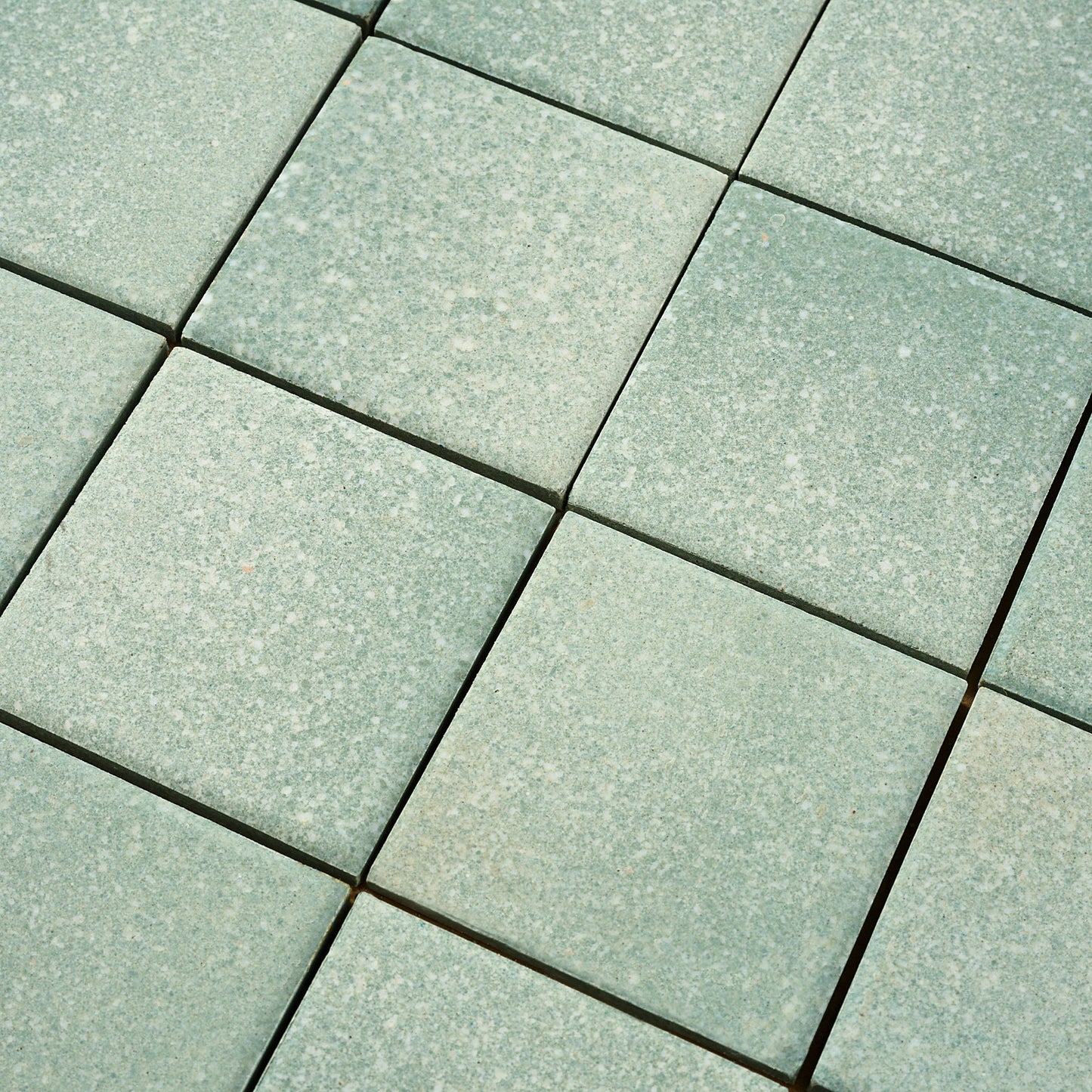 Mosaic Tile Co. 1960s Blue Steel Blue Green Floor Tile, 30 Sq Ft Available