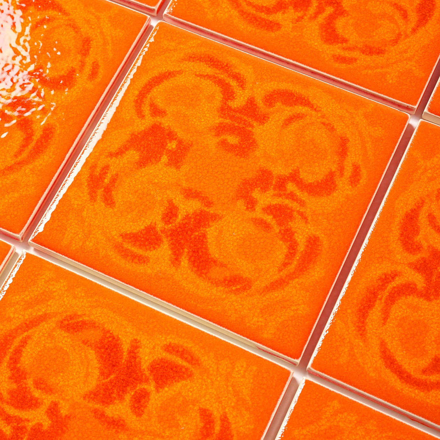 Orange Villeroy & Boch 1970s Wall Tile, 13 Sq Ft Available