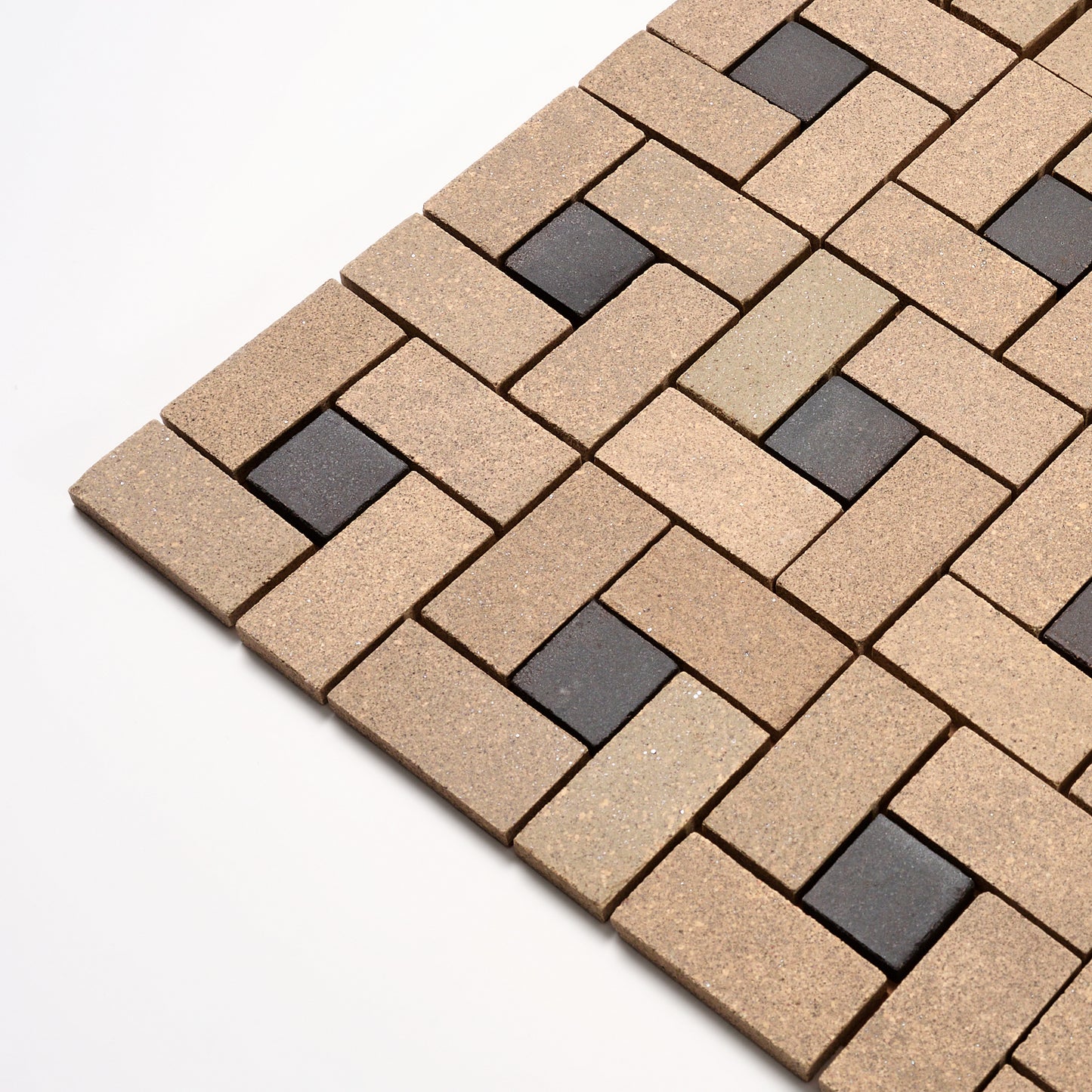 Newtown Tile Co. 1940s Sand Gray/ Black Spiral Floor Tile, 34 Sq Ft Available