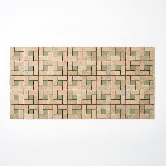 Newtown Tile Co. 1940s Sand Gray/ Green Spiral Floor Tile, 100 Sq Ft Available - 20 Sq Ft Per Box