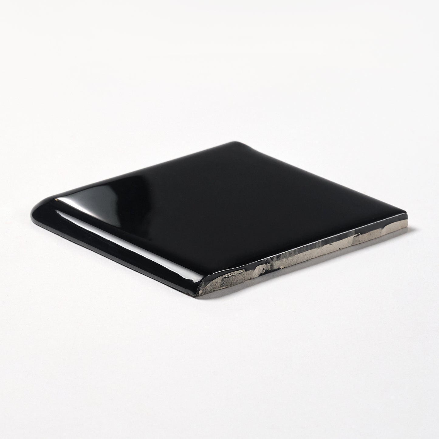 1950s Cedit Black Square Corner Bullnose Tile