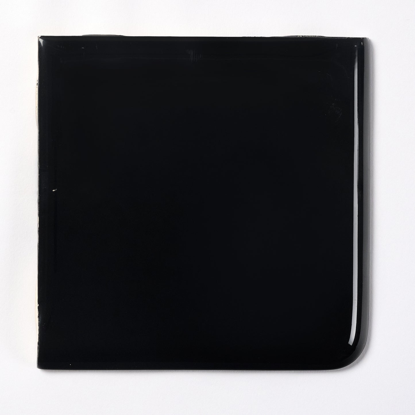 1950s Cedit Black Square Corner Bullnose Tile