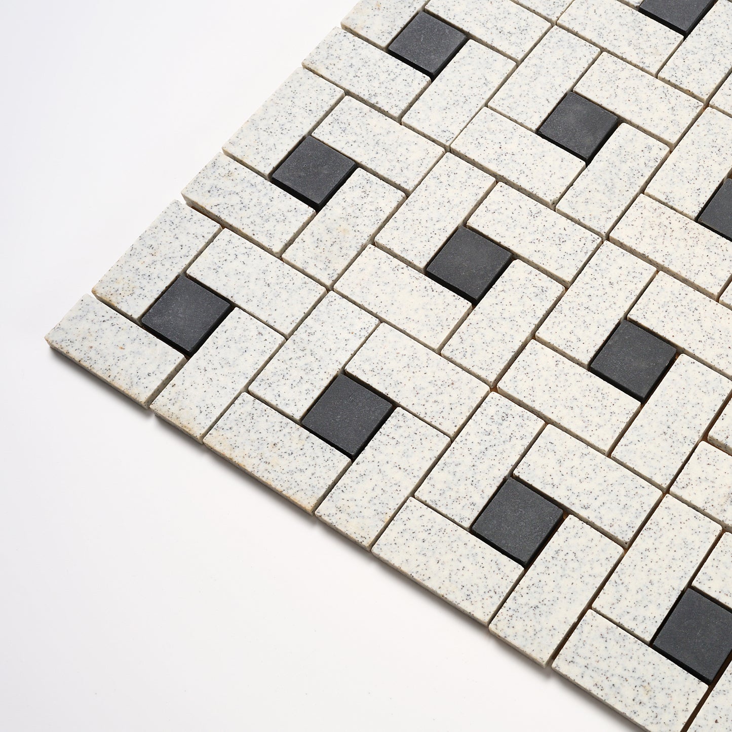 Olean Tile 1940s White & Black Spiral Floor Tile, 144 Sq Ft Available - 18 Sq Ft Per Box