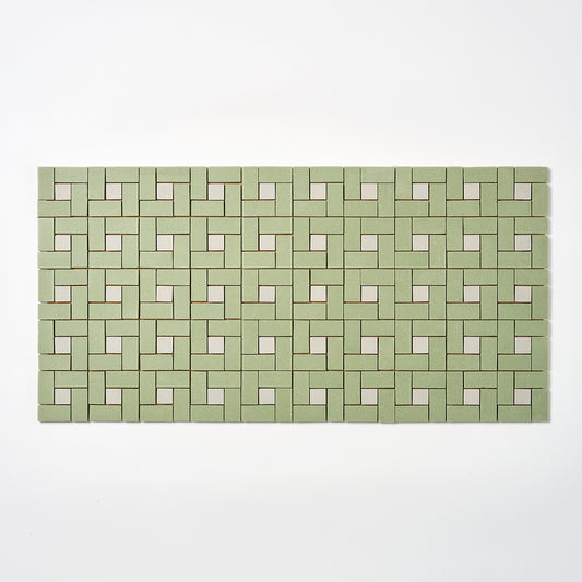 1960s Green & Gray Spiral Floor Tile, 12 Sq Ft Available