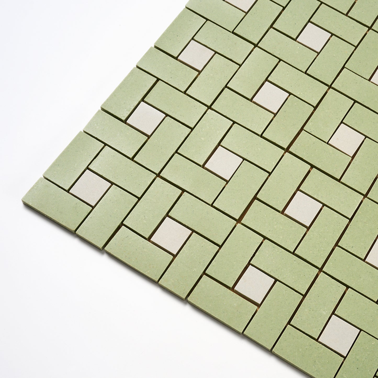 1960s Green & Gray Spiral Floor Tile, 12 Sq Ft Available