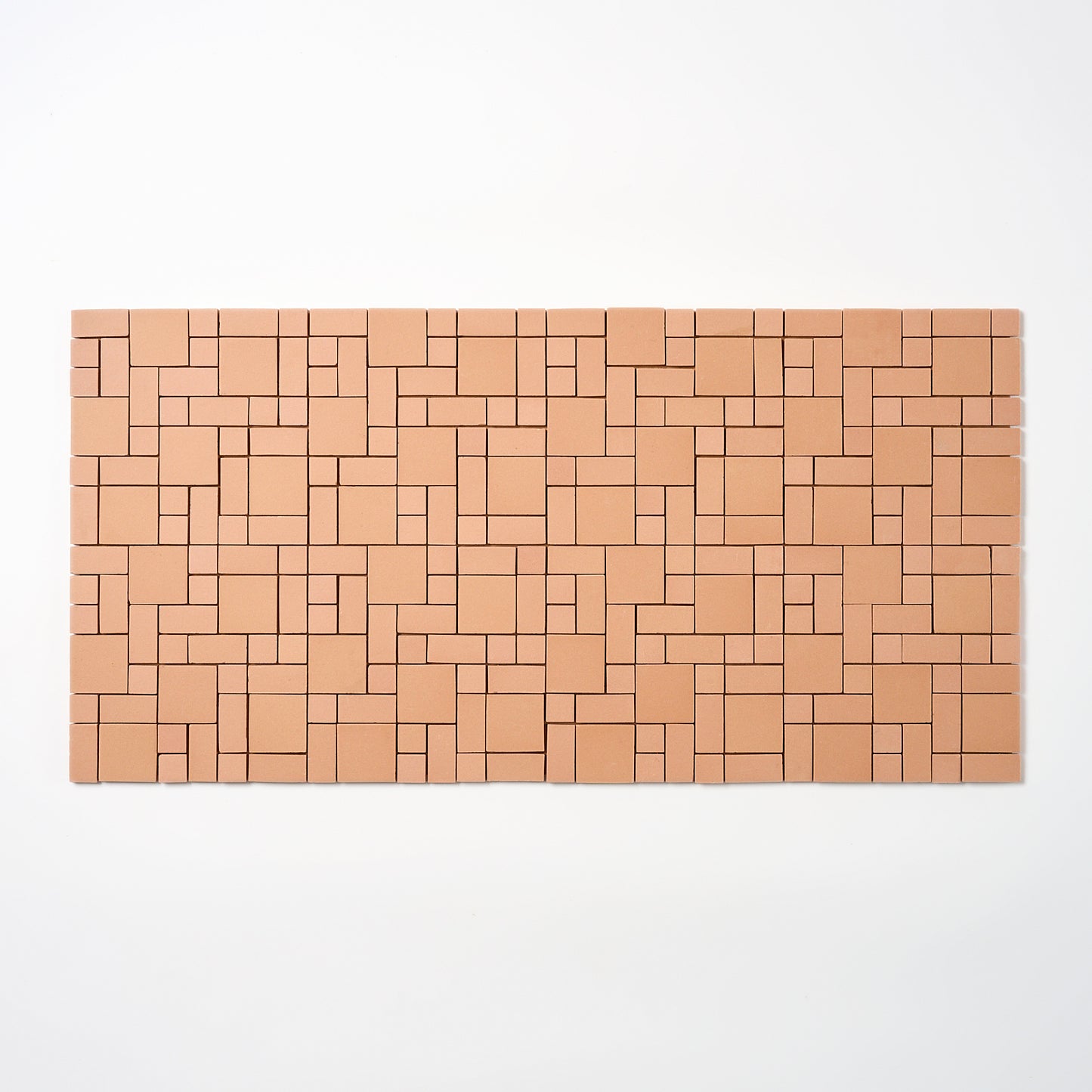Olean Tile 1950s Dark Peach Block Random Floor Tile, 57 Sq Ft Available - 19 Sq Ft Per Box