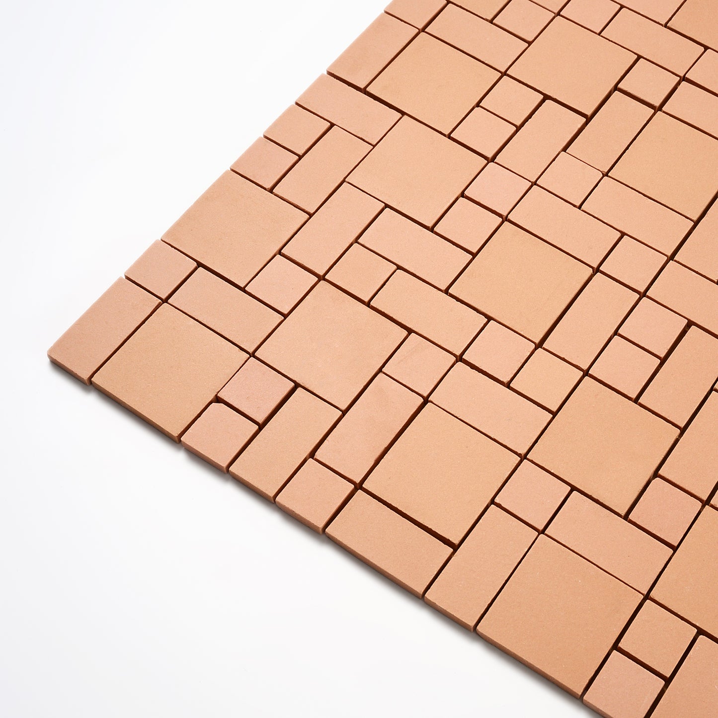 Olean Tile 1950s Dark Peach Block Random Floor Tile, 57 Sq Ft Available - 19 Sq Ft Per Box